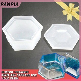 PANPIA-Silicone Hình Lục Giác Trang Sức Hộp Bảo Quản Khuôn Nhựa Đúc Khuôn Thủ Công DIY