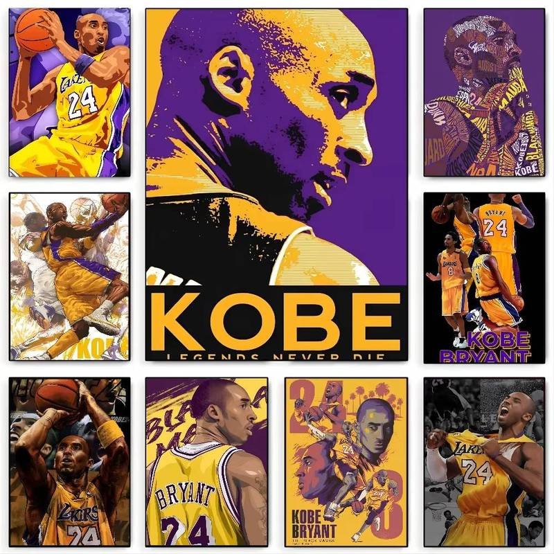 Siêu Sao Bóng Rổ Kobe Bryant - Bryant Poster Canvas Tranh Tường Nghệ Thuật Trò Chơi Trang Trí Phòng Phong Cách Dễ Thương Quà Tặng Trang Trí Tranh HD
