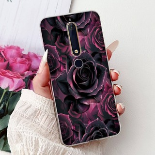 Dành Cho Nokia 6.1 / Nokia 6 2018 Ốp Lưng TA-1068 Ốp Lưng Hoa Đẹp Nơ Mềm Mại Trong Suốt Silicon Vỏ Điện Thoại Cho Nokia6 Ốp Lưng