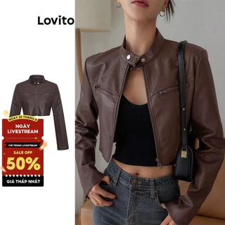 Lovito Áo khoác gió thông thường / Áo khoác có dây kéo chống thấm nước dành cho nữ L106AD280