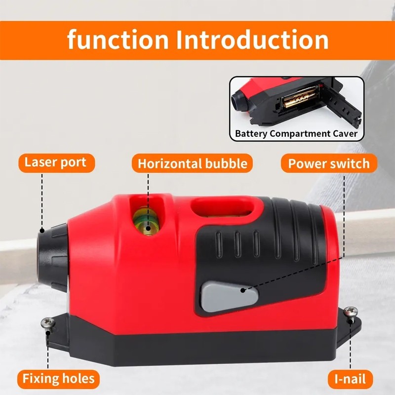 Máy chiếu laser  Cầm tay Ngang dọc Tự cân bằng  Công cụ đo mức laser Mini Đa năng