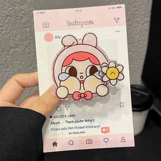Dễ Thương Màu Hồng Trong Suốt Cạnh Khóc Cho Bé Hướng Dương Giá Đỡ Từ Tính Vỏ Điện Thoại Di Động Thích Hợp Cho iPhone17 16 15 14 13 Pro Max Chống Sốc Bảo Vệ Camera Mặt Sau Cứng Chống Rơi