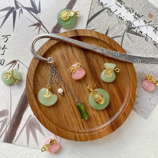 18k Vàng-Gói Phong Cách Vương Quốc Lạnh Cảm Giác An Toàn Khóa Acacia Khóa Thỏi Mặt Dây Chuyền Tự Làm Vòng Tay Handmade Vòng Cổ Đính Hạt Phụ Kiện