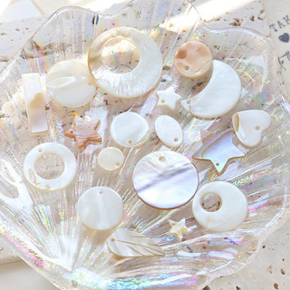 Tự Nhiên Mẹ-of-Pearl Trắng Bướm Vỏ Năm Cánh Ngôi Sao Tình Yêu Lỗ Đơn Đôi Mặt Dây Chuyền DIY Bông Tai Phụ Kiện Tóc Phụ Kiện