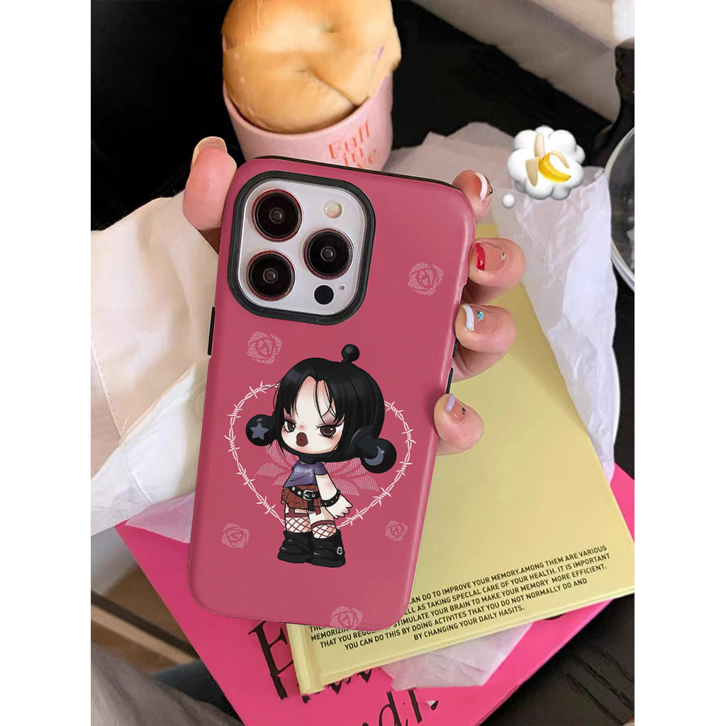Ốp điện thoại Darkness Cool Rose Pop Mart Skullpanda cho iPhone15ProMax 14Pro 13 12 XSMAX 13mini 8PLUS 2 ❈ Vỏ tpu và pc bóng
