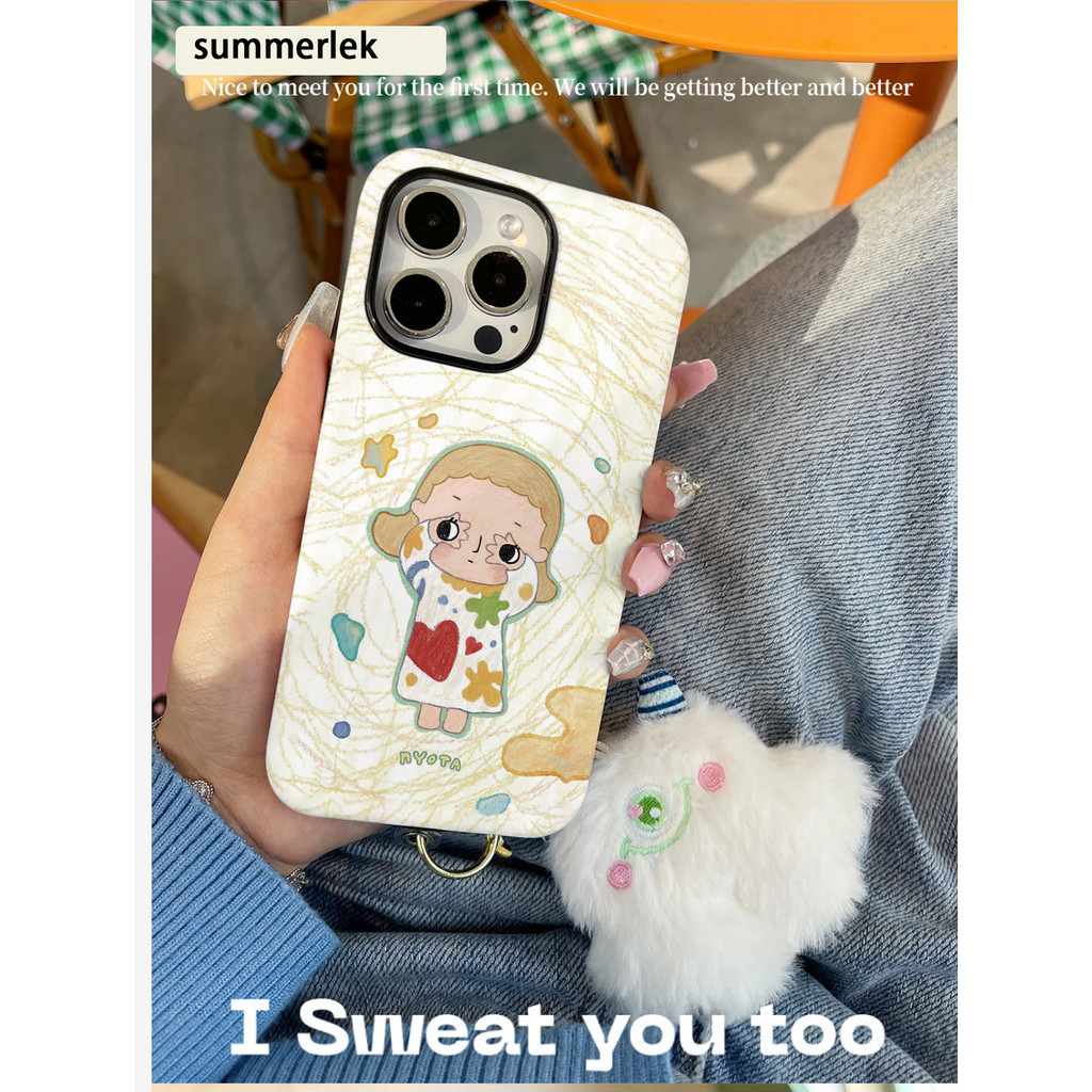 Pop Mart Ốp điện thoại Nyota dễ thương cho iPhone15ProMax 14Pro 13 12 XSMAX 13mini 8PLUS 2 ❈ 2in1 tpu và pc cas bóng