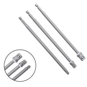 Bộ chuyển đổi ổ cắm tác động 200mm Chuôi lục giác sang thanh mũi khoan mở rộng 1 / 4 3 / 8 1 / 2