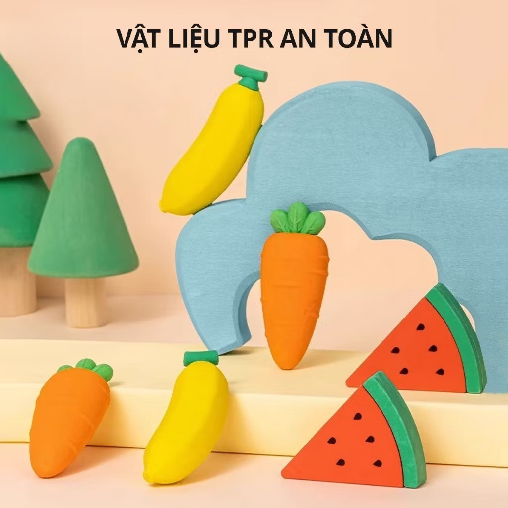 Gôm Tẩy Bút Chì Hoa Quả Khổng Lồ Deli VP414 - Tẩy Chì Tẩy Sạch Ít Vụn An Toàn Cho Bé