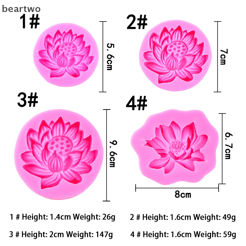 < Beartwo > Khuôn Silicon Hình Hoa Sen Lớn, Vừa Và Nhỏ Chocolate Fondant Thơm Bánh Trang Trí Khuôn Đẹp