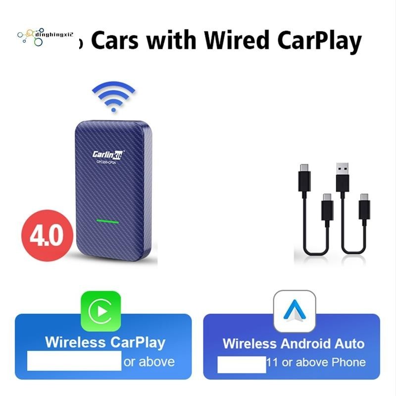 Carlinkit 4.0 Wireless CarPlay Android Auto Wireless Adapter Car ...
