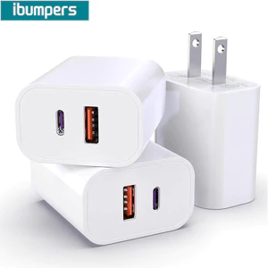 Ibumpers [1 Gói] Bộ sạc PD cổng kép USB / Type C Bộ chuyển đổi nguồn sạc nhanh Tương thích cho iPhone iPad Airpod iWatch OPPO VIVO Android