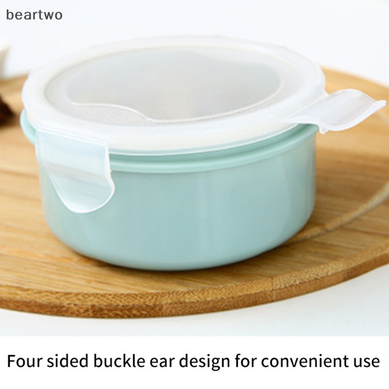 < Beartwo > Tủ Lạnh Mini Crisper Hộp Cơm Trưa Nhỏ Nhựa Kín Hơi Bình Bảo Quản Hộp Tròn Nhà Bếp Cách Nhiệt Hộp Cơm Trưa Hộp Đựng Đồ Ăn Nhẹ Đẹp