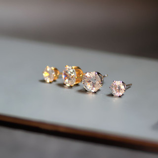Tự Làm Chất Liệu Trang Sức Mạ Đồng 18K Màu Vàng Thật Giữ Kẻ Sọc Zircon Không Gây Dị Ứng Bông Tai Bông Tai Bông Tai Phụ Kiện