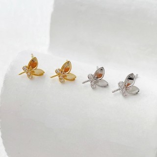 14k Vàng Đóng Gói Màu Giữ Kẻ Sọc Zircon Mạ Vàng Thật Thỏ Bông Tai diy Handmade Trang Sức Bông Tai Phụ Kiện Chất Liệu