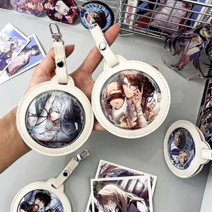 Thanh Huy Hiệu Vỏ Bảo Vệ Da PU Đi Chơi Túi Mặt Dây Chuyền Huy Hiệu Hiển Thị Ốp Lưng Anime Ngoại Vi Đau Túi Thanh Huy Hiệu