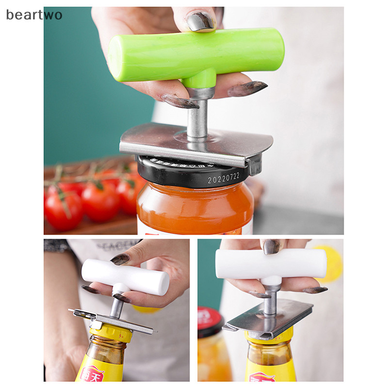 < Beartwo > Hướng dẫn sử dụng chống trượt Dụng cụ mở hộp bằng thép không gỉ có thể điều chỉnh Dụng cụ mở chai Dụng cụ mở chai Tiện ích gia dụng Phụ kiện tiện ích đẹp