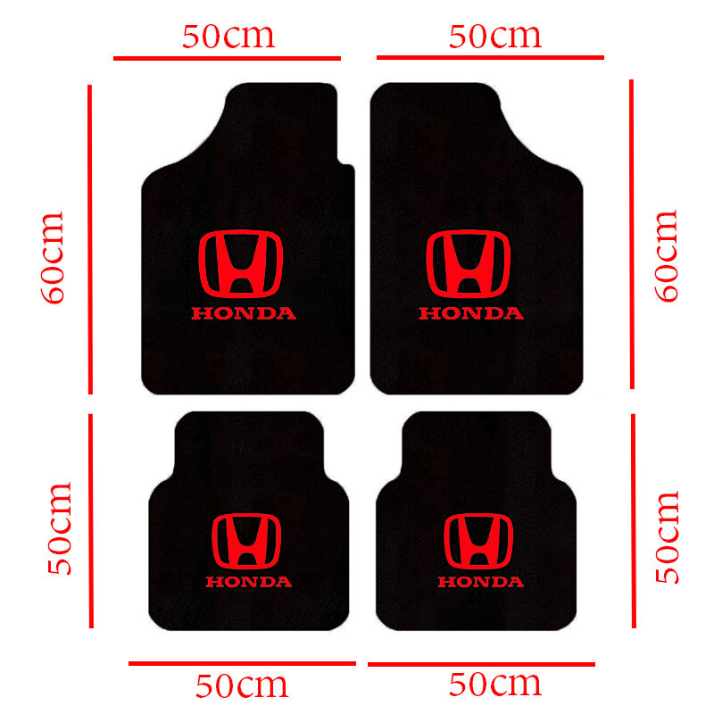 4 Thảm Flannel Thảm Lót Sàn Ô Tô Chống Trơn Trượt Cho Xe Honda Civic CRV BRV HRV City Jazz Fit Odyssey Jade