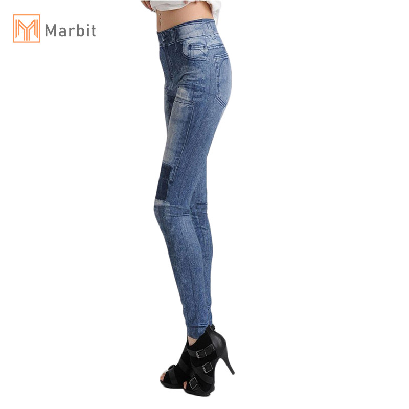 Marbit Nữ Skinny Denim Co Giãn Quần Legging Thời Trang Quần Jean Quần Legging Mới