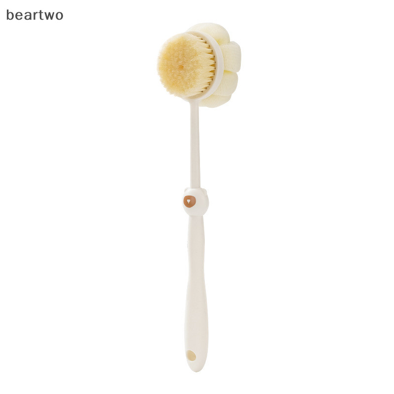 < Beartwo > Bàn chải cơ thể tắm hai mặt bằng silicon Tay cầm dài Bàn chải rửa phòng tắm Tắm Massage lưng Body Bàn chải tẩy tế bào chết Đồ dùng tắm Đẹp
