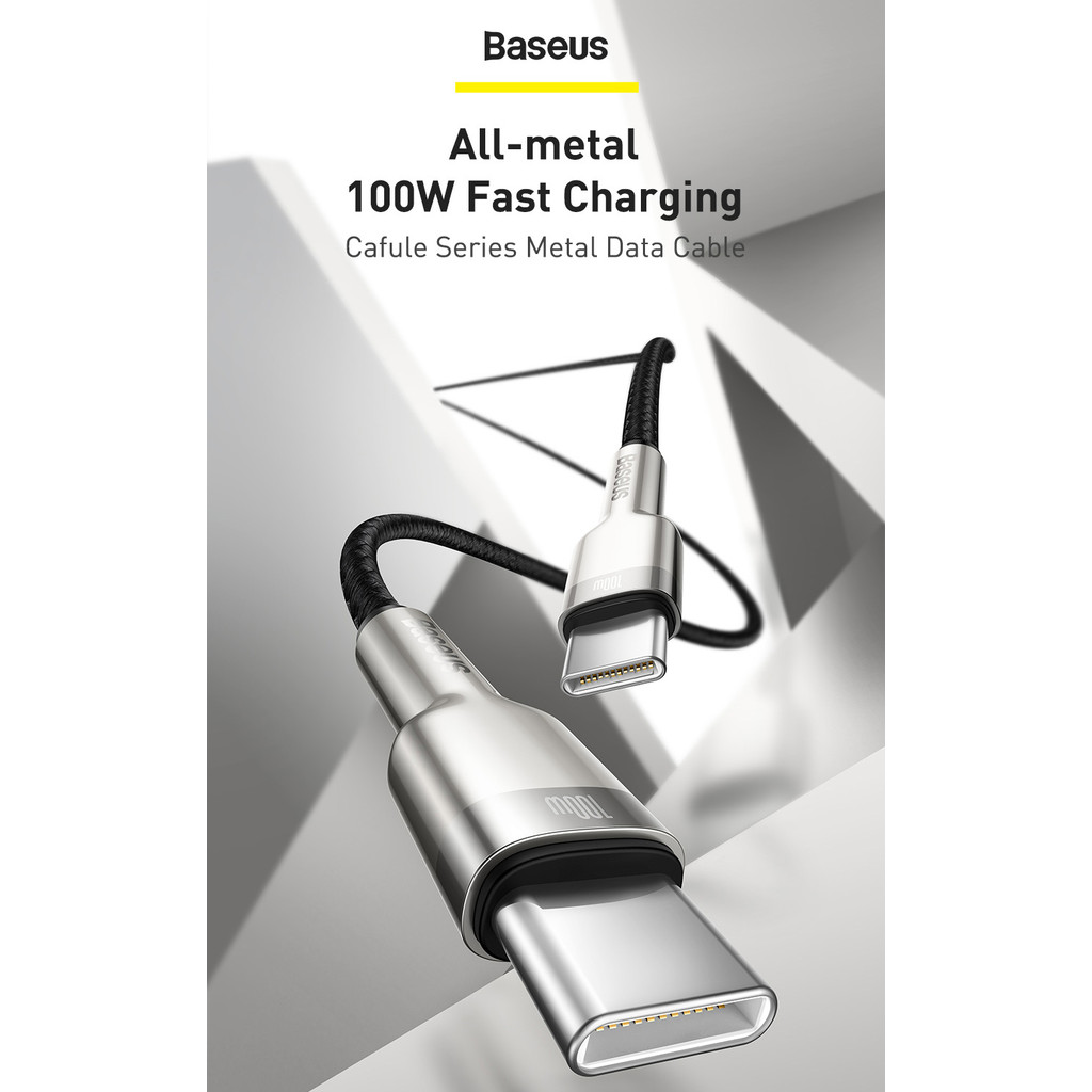 Cáp USB C Baseus 100W – Sạc Nhanh 5A PD QC3.0 cho Samsung Galaxy S20 và Huawei P40 Pro, P30, Mate 30 Pro