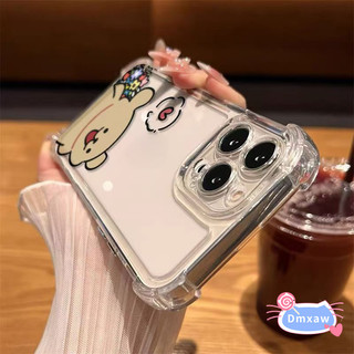 Ốp điện thoại hình chú chó con dễ thương cầm hoa cho iPhone 16 15 Pro Max 15 Plus 14 Plus 14 Pro Max 13 Mini 13 Pro Max Vỏ đơn giản Cặp đôi Vỏ mềm chống rơi