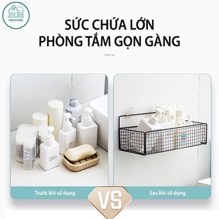 Kệ Lưới Đựng Đồ Nhà Tắm Dán Tường - Kệ Nhà Tắm- Kệ Để Bồn Cầu - Tiện Lợi Dùng Cho Mọi Vị Trí - Kèm 2 Mi