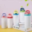 Bình Trẻ Em AMBU, Cốc Sippy Thẳng Thăng Hoa Đôi Bằng Thép Không Gỉ, Bình Nước 12oz Có Ống Hút Lật Top Sippy Chai