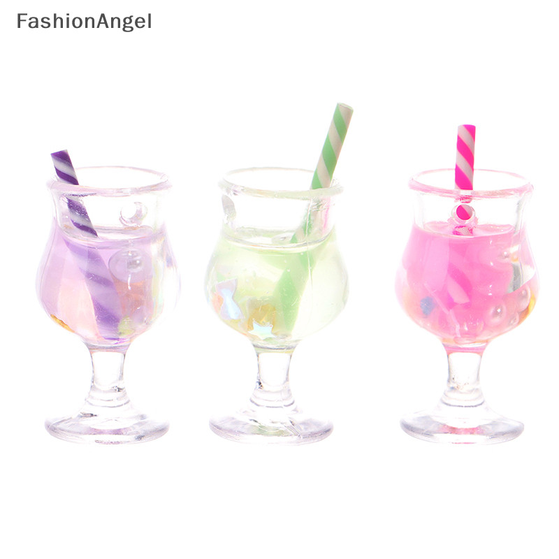 FashionAngel 2 Chiếc Cốc Uống Dạ Quang Giả Vờ Chơi Thực Phẩm Búp Bê Phụ Kiện Nhà Búp Bê TH