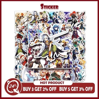 Bộ 50 Anime Trò Chơi Genshin Tác Động Miếng Dán Decal Hành Lý Laptop Xe Máy Graffiti Chống Thấm Nước PVC Miếng Dán Đồ Chơi Trẻ Em Miếng Dán