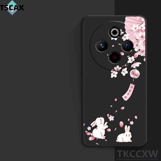 Ốp điện thoại mềm bảo vệ chống sốc cây anh đào bên dưới hình thỏ trắng nhỏ cho Samsung A31 A51 A71 A50 A50S A30S A33 A53 A73 A55 A35 M14