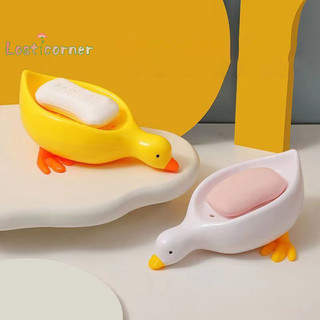 [Lostcorner] 1 Hộp xà phòng hình con vịt màu vàng Hộp đựng xà phòng hoạt hình Đĩa đựng xà phòng có thể thoát nước Hộp đựng xà phòng Đĩa đựng xà phòng cho khay Phụ kiện phòng tắm [Mới]