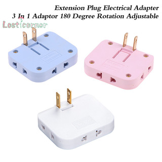 [Lostcorner] Ổ cắm mở rộng 3 trong 1 EU Ổ cắm chuyển đổi sạc xoay 180 độ [Mới]