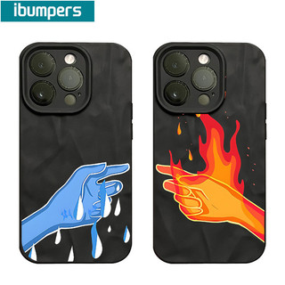 ibumpers Ốp Lưng iPhone Xinh Hài Hước Couple Ốp Basic Đen Chống Bẩn Dày Dặn Silicon Mềm Chống Sốc Cho Iphone 15 14 12 13 11 Pro Max IP 7 8 Plus Iphon X XS XR