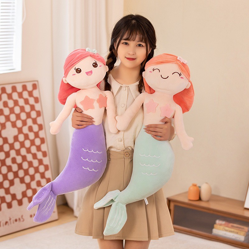 Mới Dễ Thương Nàng Tiên Cá Sang Trọng Búp Bê Kawaii 40-60cm Hoạt Hình Nàng Tiên Cá Đồ Chơi Sang Trọng Nhiều Màu Sắc Nàng Tiên Cá Nhồi Bông Gối Mềm Búp Bê Bé Gái Quà Tặng Sinh Nhật Trẻ Em Quà Tặng Giáng Sinh