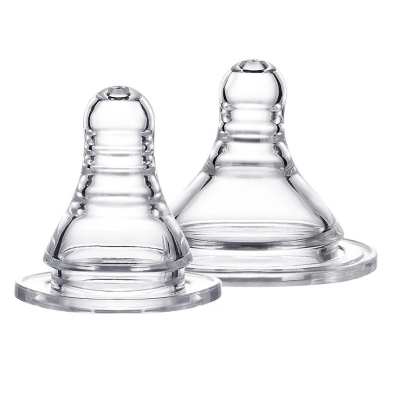 Cổ Rộng Silicone Mềm Núm Vú Núm Vú Silicon Mờ Thích Hợp Cho Chai Sữa Miệng Rộng