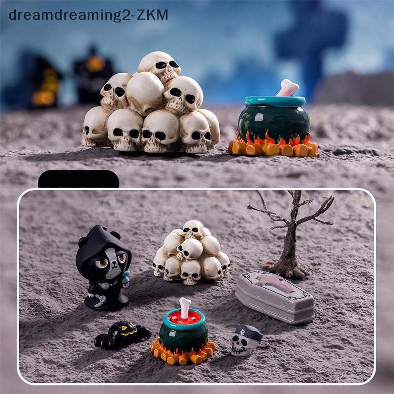 [Dreamdreaming] Sáng tạo Halloween Kinh dị Skeleton Quan tài Đồ trang trí phong cảnh vi mô Đạo cụ dự tiệc Trang trí bàn làm việc trên ô tô Phụ kiện nhựa DIY Quà tặng [zkm]