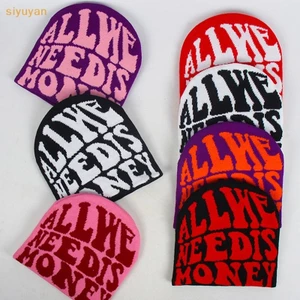 Siyuyan Vintage Y2K Len Acrylic Mũ Dệt Kim Nữ Beanie Mùa Đông Ấm Bò Bông Tai Kẹp Hip Hop Thường Ngày Skullies Mũ Ngoài Trời VN