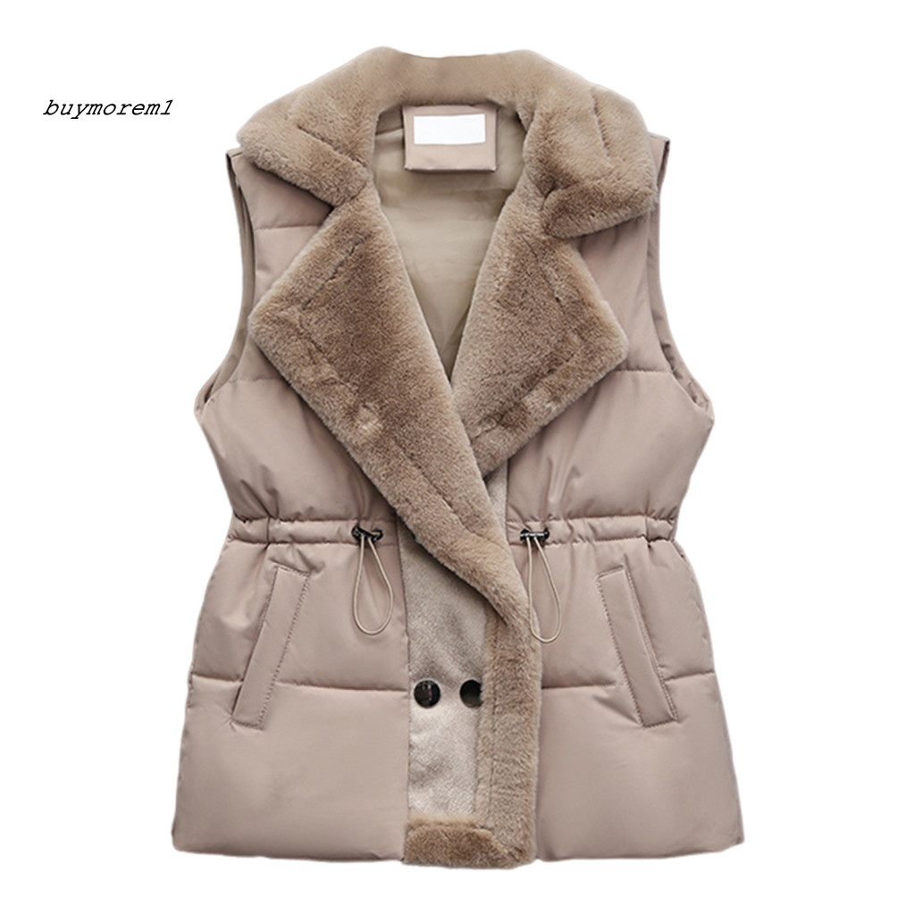 Buymez Nữ Áo Vest Ngắn Màu Trơn Nữ Áo Khoác Mùa Đông Phong Cách Có Lớp Lót Sang Trọng Và Túi Dành Cho Nữ Hoàn Hảo Cho Hoạt Động Ngoài Trời Nút Đóng Ấm Áp Và Ấm Áp