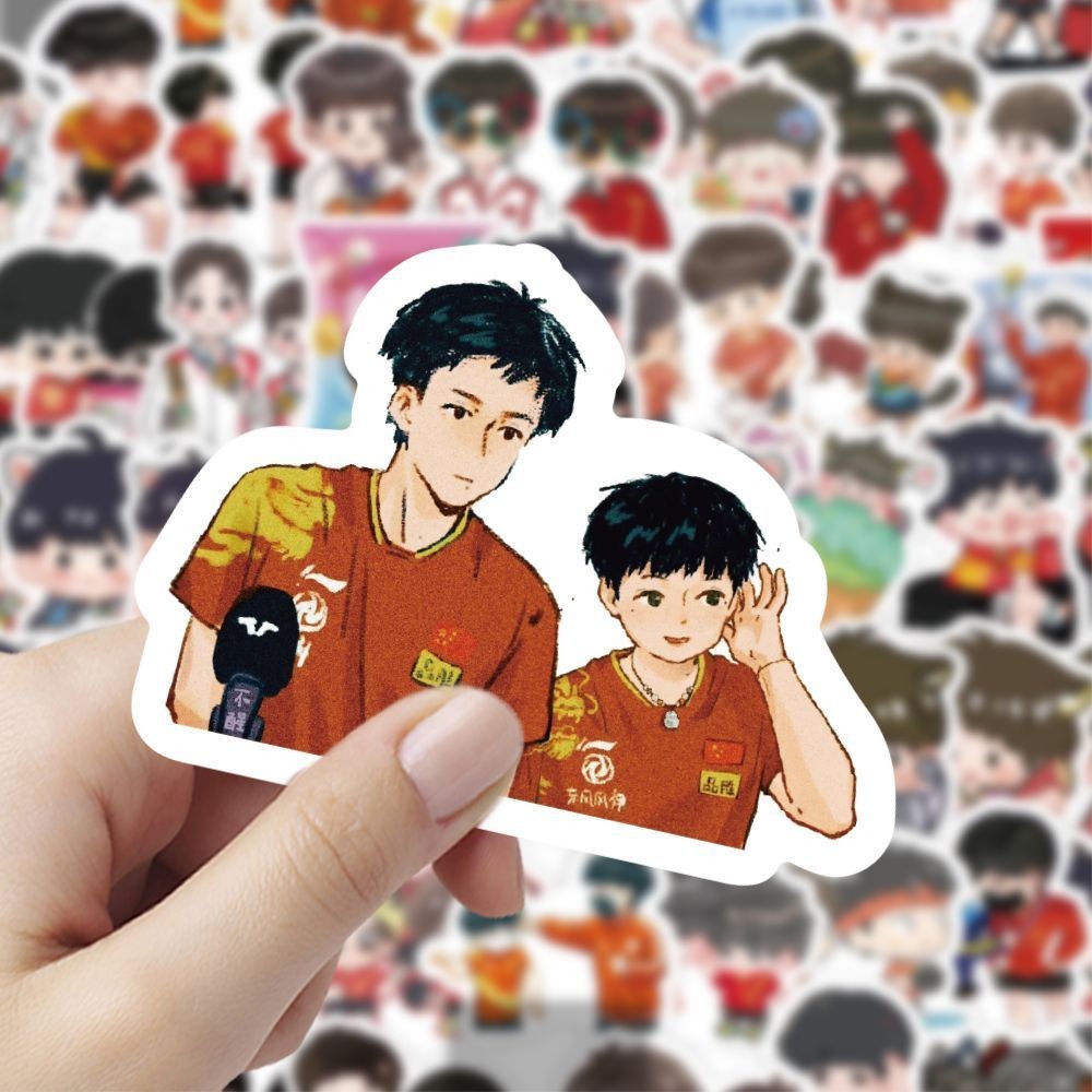 ✨Sản phẩm mới✨180 Tờ Phiên Bản Q Satou Thần Họa Tiết Dán Dễ Thương Wang Chuqin Sun Yingsha Hoạt Hình Dán diy Vỏ Điện Thoại Sổ Tay✨Sự kiện✨