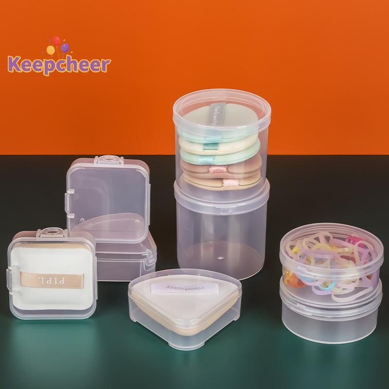 [Keepcheer] Hộp Nhựa Cho Tam Giác / Tròn / Vuông Puff Bọt Biển Trong Suốt Túi Đựng Mỹ Phẩm Du Lịch Di Động [Mới]