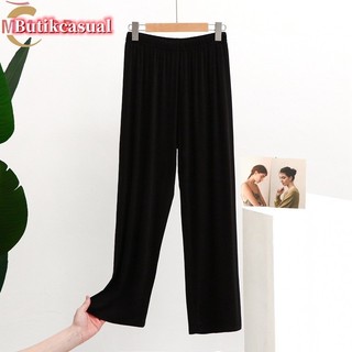 Quần Cotton Modal dáng thẳng rộng 2025 co giãn, dài trơn