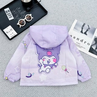 10-25kg Áo gió kuromi tím KH hàng 2 lớp cho bé gái
