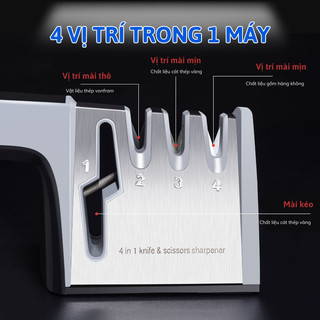 Máy Mài Dao Kéo 4 IN 1 Bunnies Máy Mài Di Động Thủ Công Khe Mài Thép Chống Gỉ Mài Nhanh Và Gọn