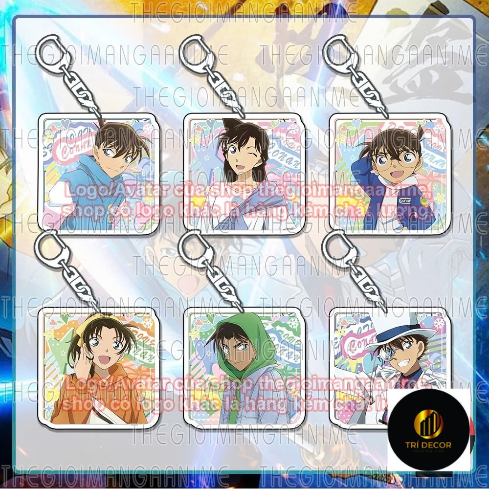 Móc khóa DETECTIVE CONAN Thám Tử Lừng Danh in hình anime chibi mica trong acrylic