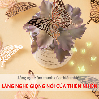 Set 12 Con Bướm Dán Tường 3D Myd.23 Bộ 12 Bướm Dán Tường Màu Bạc Lấp Trang Trí Tiệc, Nhà Cửa Kèm Keo Dán