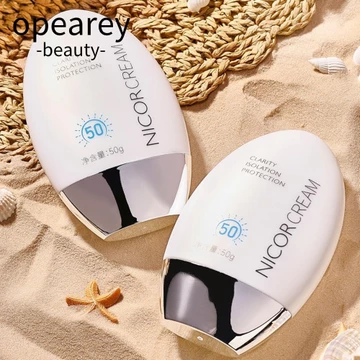 Kem chống nắng mặt OPEAREY, Kem chống nắng cách ly trong suốt Kem chống nắng da khô và nhạy cảm, Kem chống nắng da mặt Nicor chống nước 50g Chống nắng vô hình