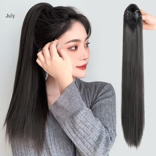 Julyhot 45 / 55 / 65 / cm Tổng Hợp Dài Tóc Giả Thẳng Vuốt Kẹp Sống Động Như Thật Đuôi Ngựa Cao Nối Tóc Chịu Nhiệt Đuôi Ngựa Tóc Mảnh Massivedeals