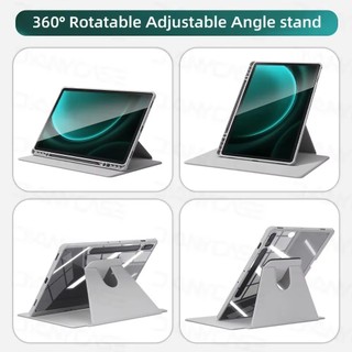 360 ° Xoay Trong Suốt Acrylic Cứng Ốp Lưng Samsung Galaxy Tab S11 Ultra 14.6 inch 2025 S10 Ultra S9 Ultra 14.6 2024 Có Khe Cắm Bút