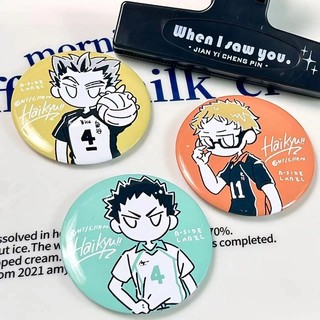 Haikyuu!! Hinata kageyama Tendo Satori Ushijima Kenma Manga Huy Hiệu Nút Thổ Cẩm Chân Cosplay Bộ Sưu Tập Đồ Chơi Túi Trang Trí Quà Tặng