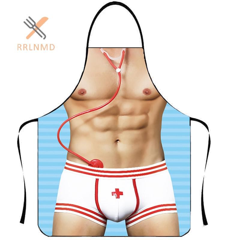Rrlnmd Muscle Man Gợi Cảm Người Phụ Nữ Ngộ nghĩnh Nhà Bếp Tạp Dề Cho Người Phụ Nữ Trang Trí Nhà Cửa Quà Tặng MỚI